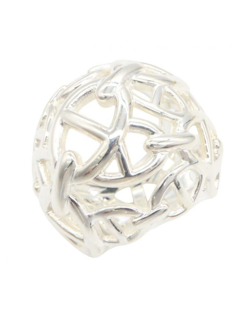 Hermes Ring Chaine D'ancre Enchainee TGM 925 Sterling Silver